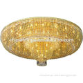 Hot selling SASO Middle East or Asia zhongshan luxury round crystal ceiling lighting for hotel lobby